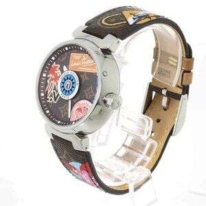 LOUIS VUITTON Tumbour QA060 Quartz Brown Dial Mens Watch 90280148